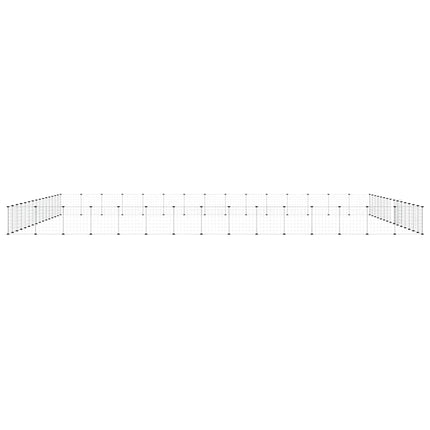 60-panels kæledyrsindhegning med låge 35x35 cm stål sort