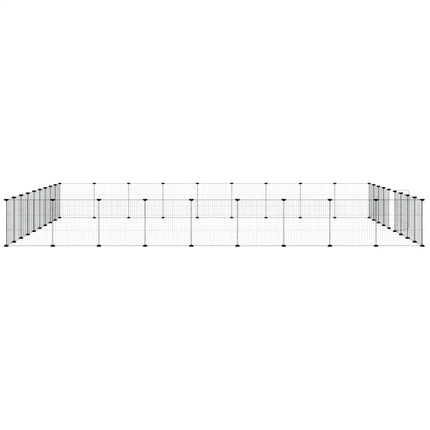 36-panels kæledyrsindhegning med låge 35x35 cm stål sort