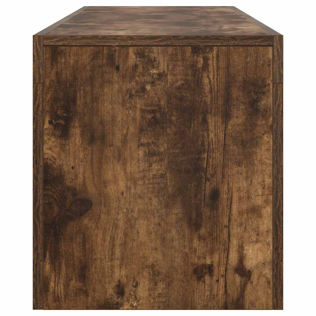 tv-bord med LED-lys 140x36,5x40 cm røget egetræsfarve