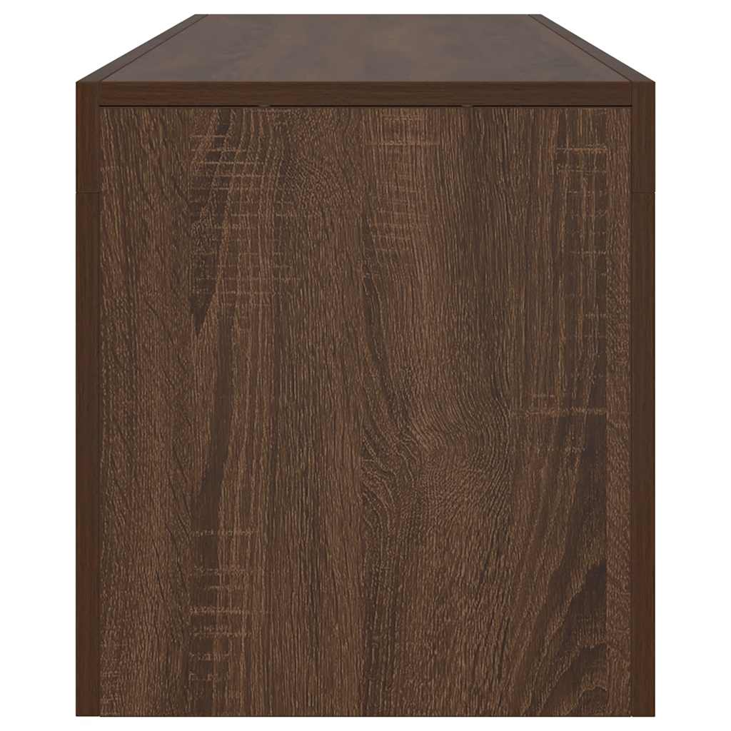 tv-bord med LED-lys 140x36,5x40 cm brun egetræsfarve