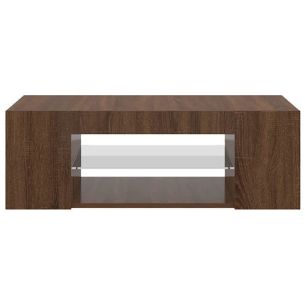 tv-bord med LED-lys 90x39x30 cm brun egetræsfarve