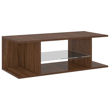 tv-bord med LED-lys 90x39x30 cm brun egetræsfarve