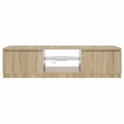 tv-bord med LED-lys 140x40x36 cm røget egetræsfarve