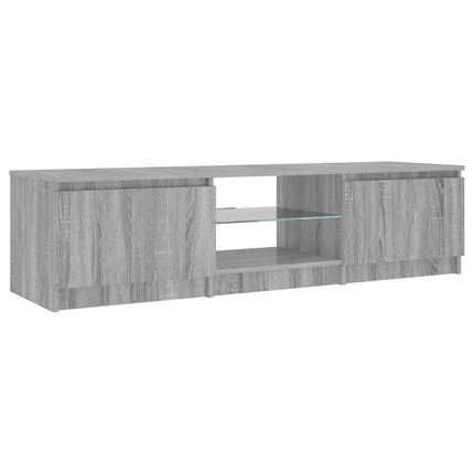 tv-bord med LED-lys 140x40x36 cm grå sonoma-eg