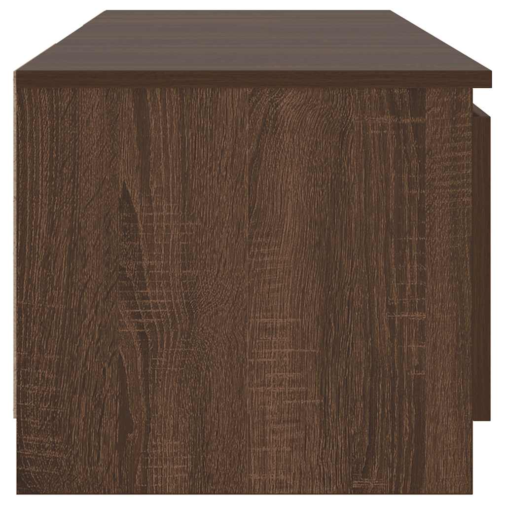 tv-bord med LED-lys 140x40x36 cm brun egetræsfarve