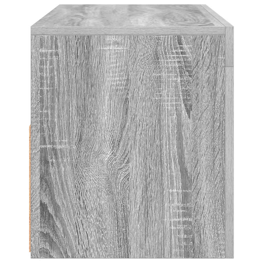 tv-bord med LED-lys 90x35x40 cm grå sonoma-eg