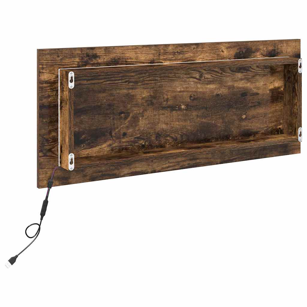 Spejl Vægmonteret Røget eg 90 x 8,5 x 37 cm Konstrueret træ