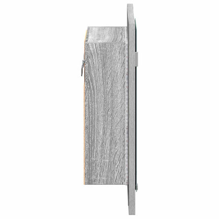 spejlskab m. LED-lys 40x12x45 cm konstrueret træ grå sonoma-eg