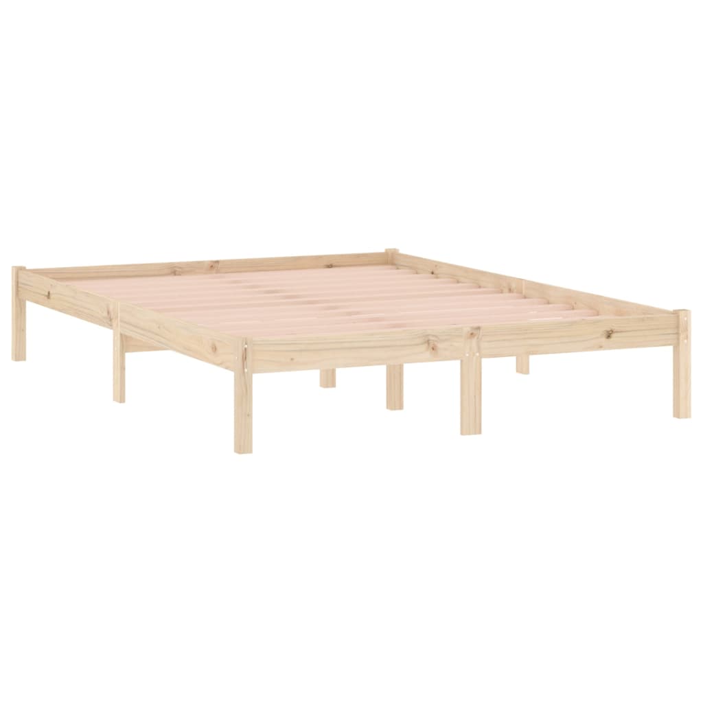 sengeramme uden madras 137x190 cm massivt fyrretræ