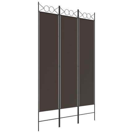 3-panels rumdeler 120x200 cm stof brun
