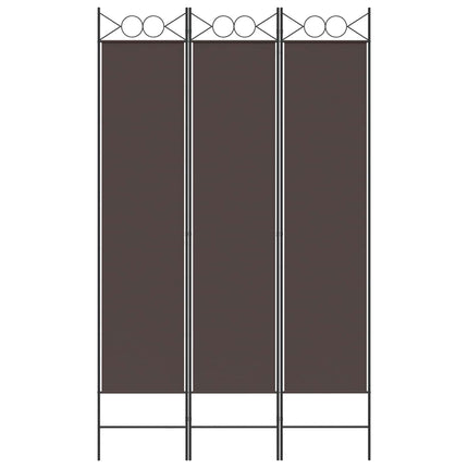 3-panels rumdeler 120x200 cm stof brun
