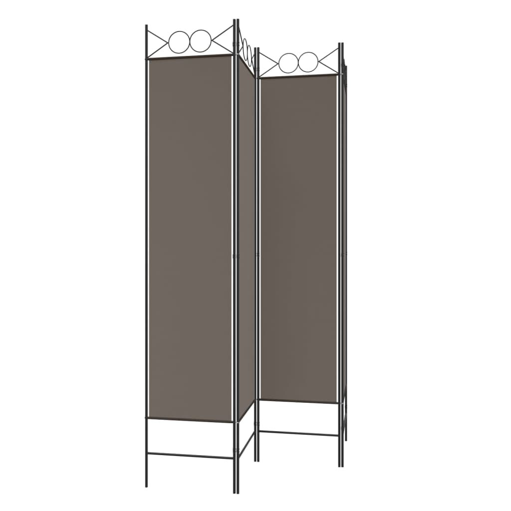 4-panels rumdeler 160x200 cm stof antracitgrå