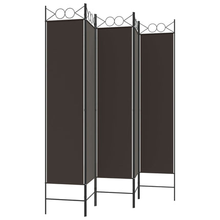 5-panels rumdeler 200x200 cm stof brun