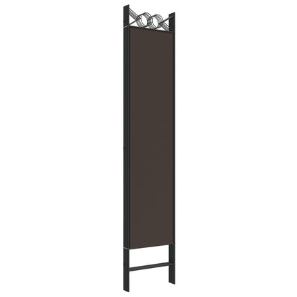 5-panels rumdeler 200x200 cm stof brun