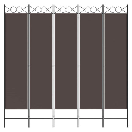 5-panels rumdeler 200x200 cm stof brun