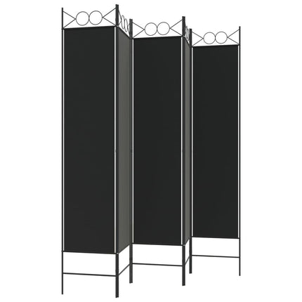5-panels rumdeler 200x200 cm stof sort