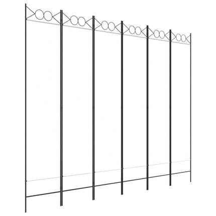 6-panels rumdeler 240x200 cm stof hvid