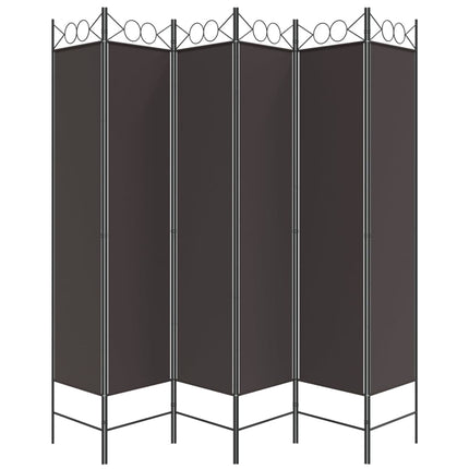 6-panels rumdeler 240x200 cm stof brun