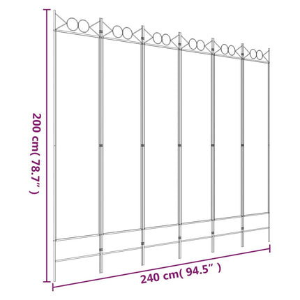 5-panels rumdeler 240x200 cm stof antracitgrå