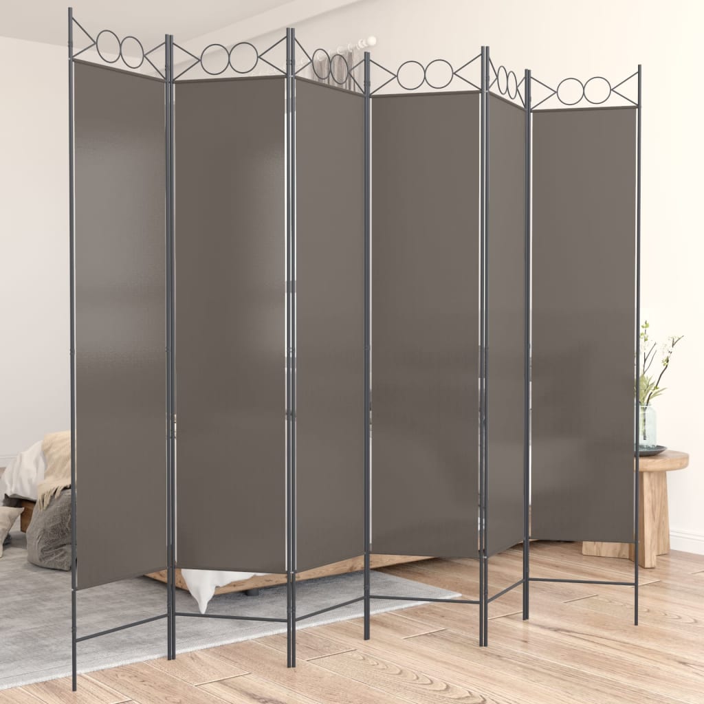3-Panels Rumdeler Stof Antracitgrå - 6 / 240 x 200 cm