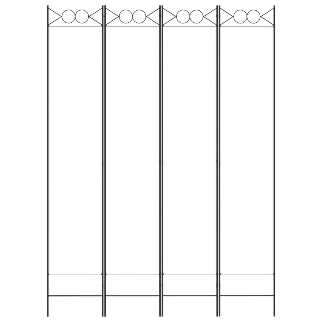4-panels rumdeler 160x220 cm stof hvid
