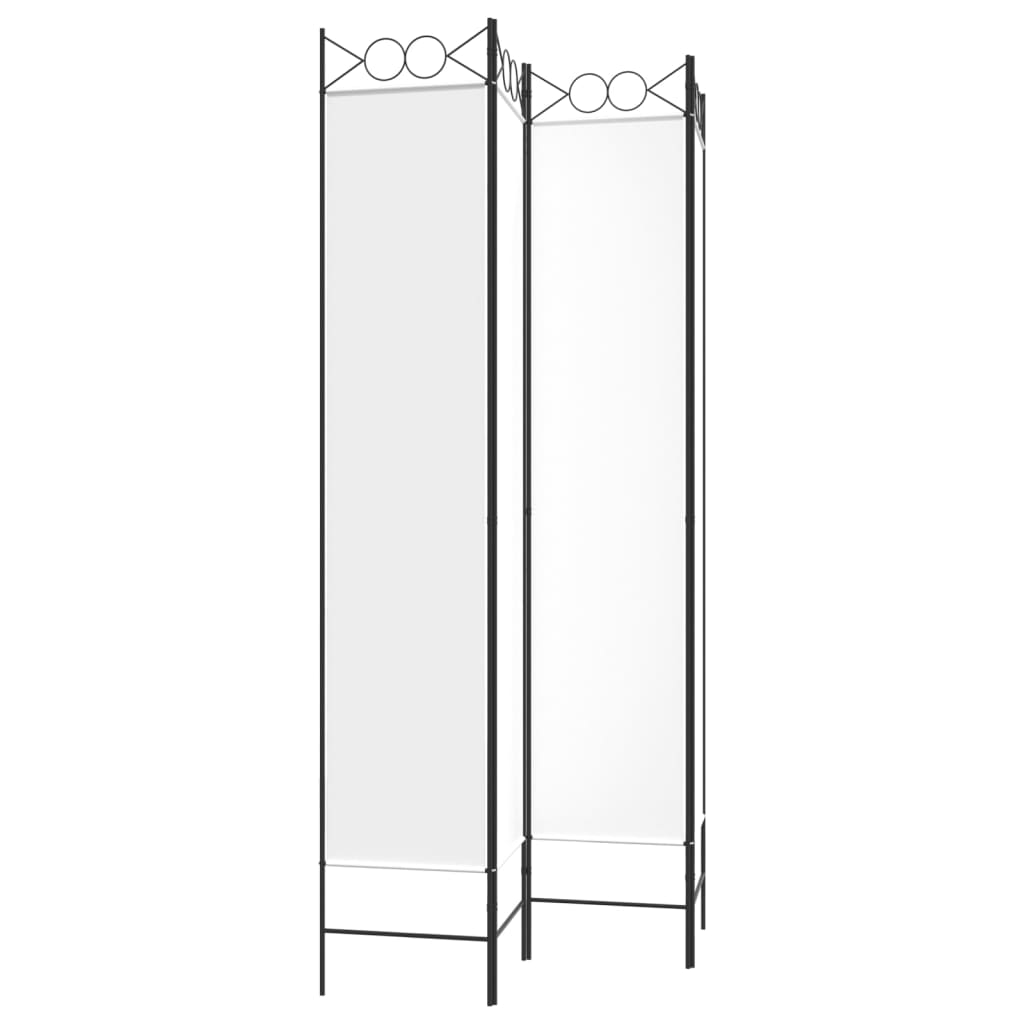 4-panels rumdeler 160x220 cm stof hvid