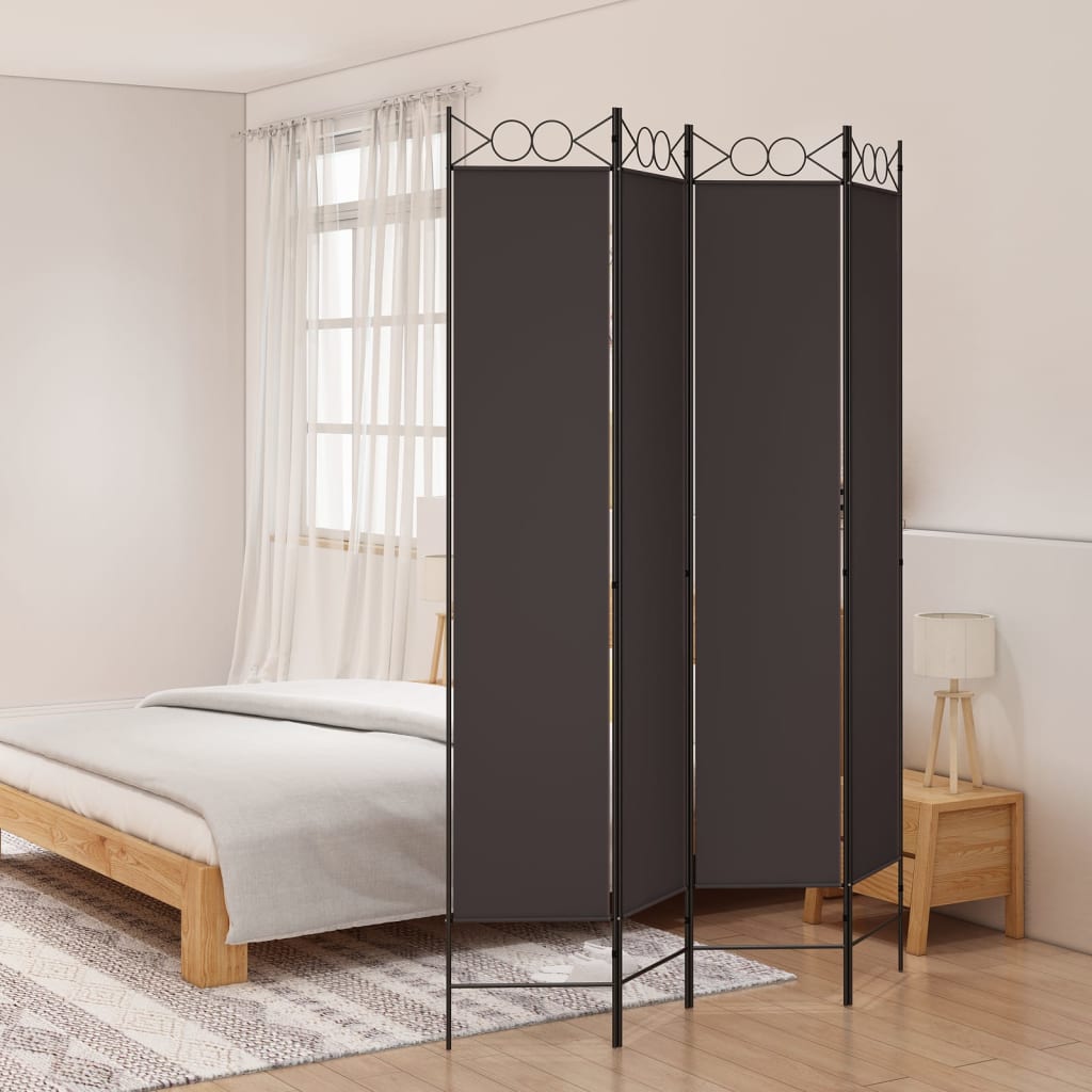 4-panels rumdeler 160x220 cm stof brun billede