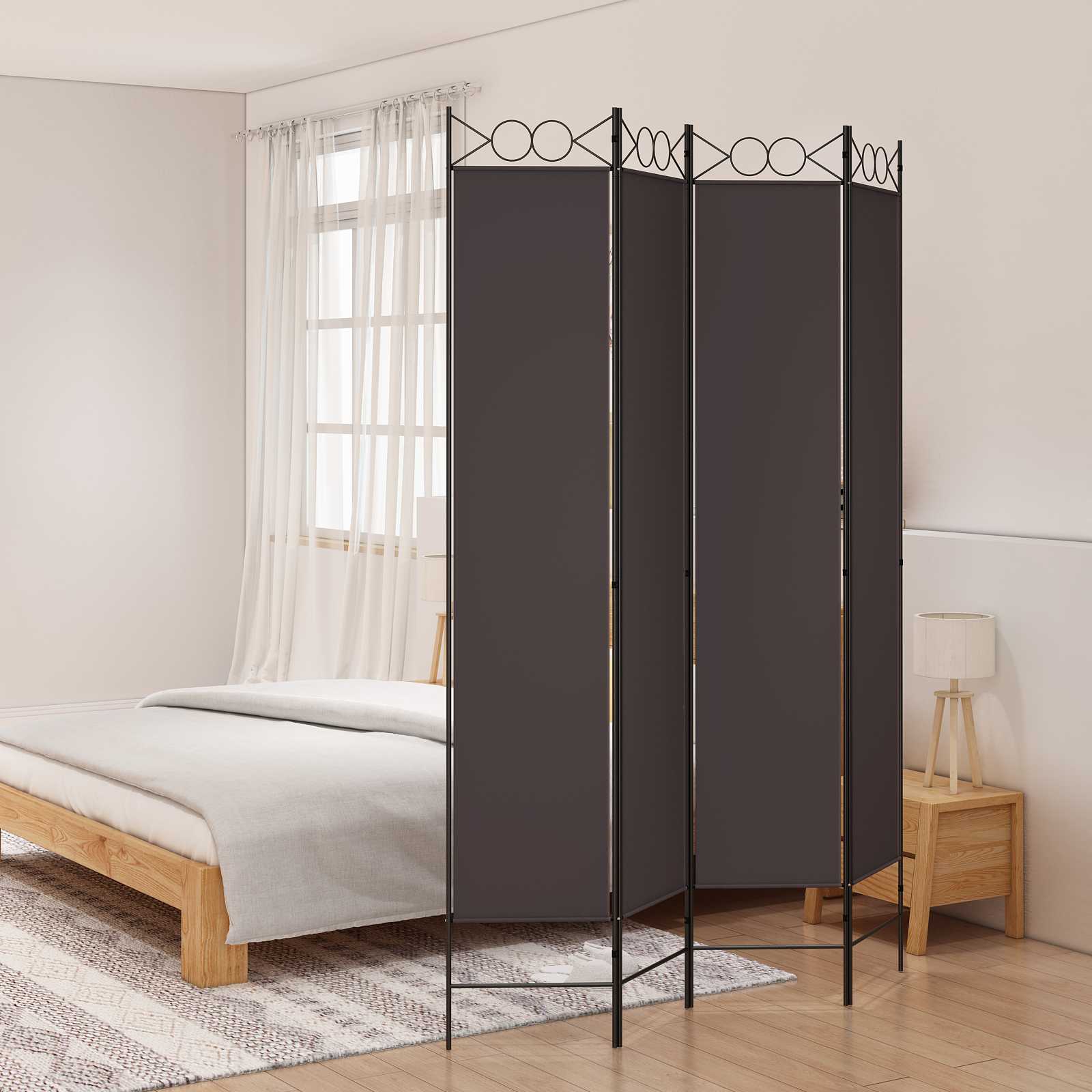 vidaXL 4-panels rumdeler 160x220 cm stof brun