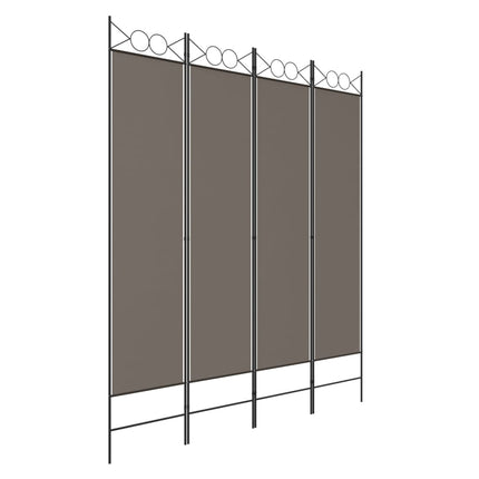 4-panels rumdeler 160x220 cm stof antracitgrå
