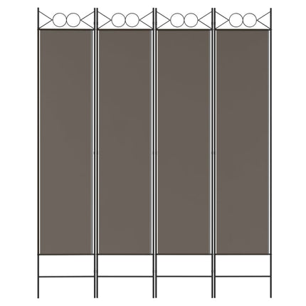 4-panels rumdeler 160x220 cm stof antracitgrå