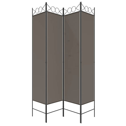 4-panels rumdeler 160x220 cm stof antracitgrå