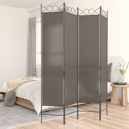 4-panels rumdeler 160x220 cm stof antracitgrå