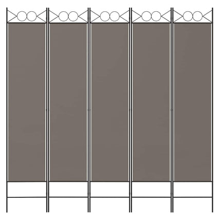5-panels rumdeler 200x220 cm stof antracitgrå