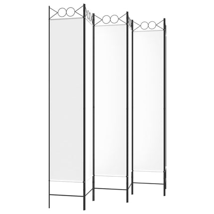 6-panels rumdeler 240x220 cm stof hvid