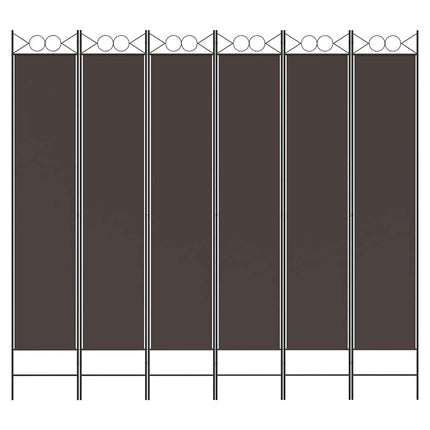 6-panels rumdeler 240x220 cm stof brun
