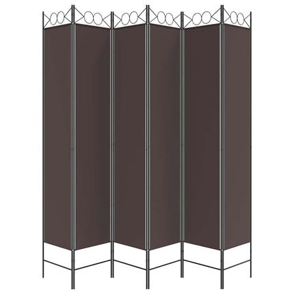 6-panels rumdeler 240x220 cm stof brun