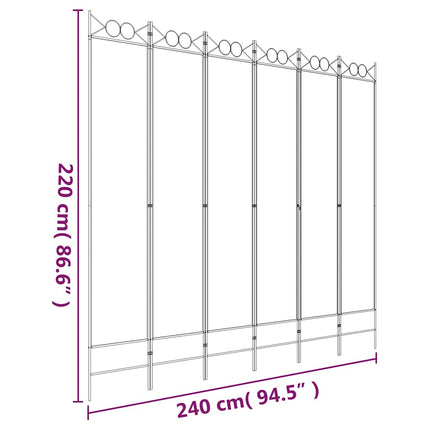 6-panels rumdeler 240x220 cm stof brun