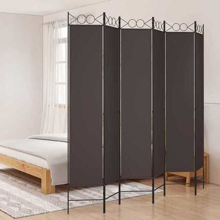 6-panels rumdeler 240x220 cm stof brun