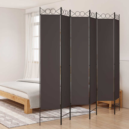 6-panels rumdeler 240x220 cm stof brun