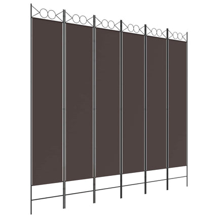 6-panels rumdeler 240x220 cm stof brun