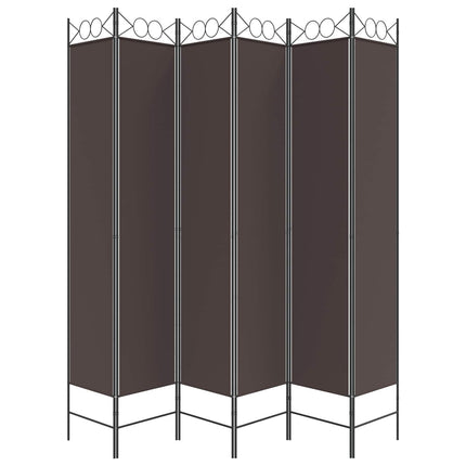 6-panels rumdeler 240x220 cm stof brun
