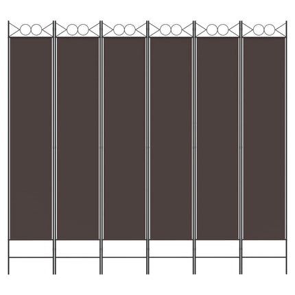 6-panels rumdeler 240x220 cm stof brun