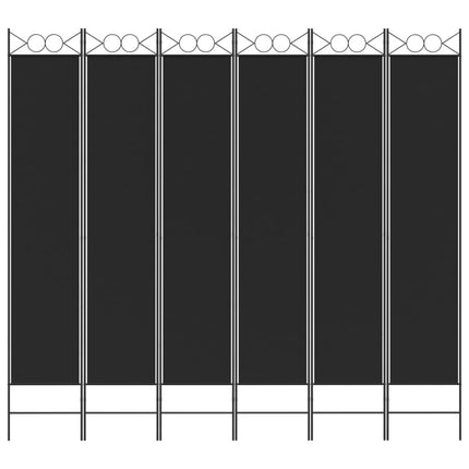 6-panels rumdeler 240x220 cm stof sort