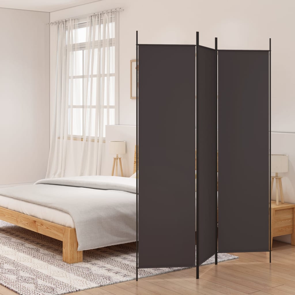3-panels rumdeler 150x200 cm stof brun billede