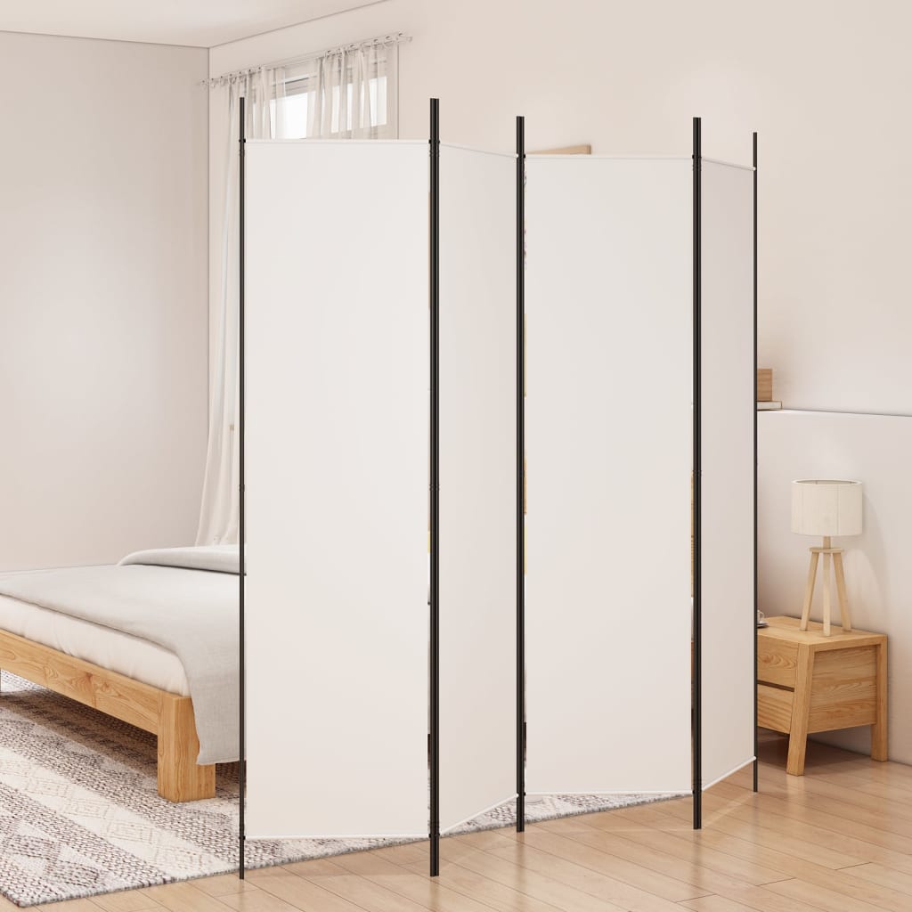 4-panels rumdeler 200x200 cm stof hvid billede