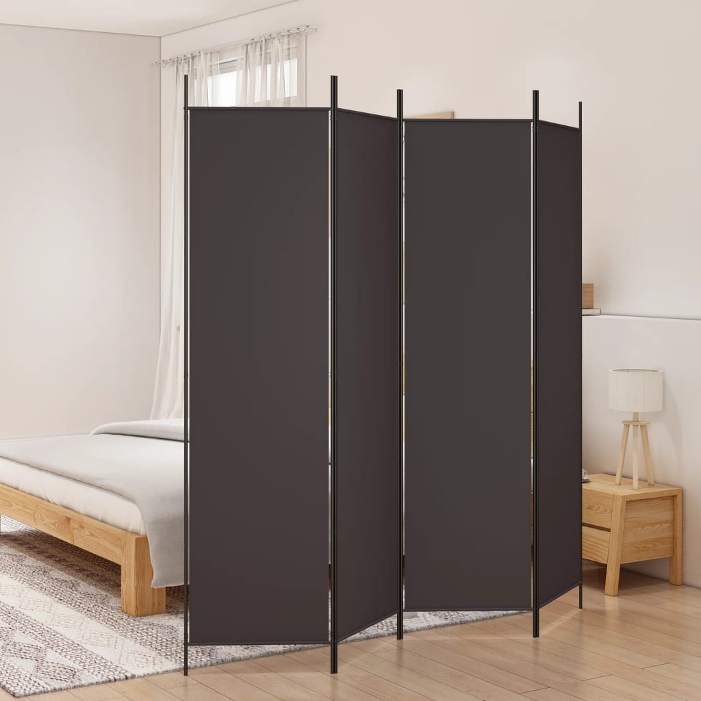 4-panels rumdeler 200x200 cm stof brun billede