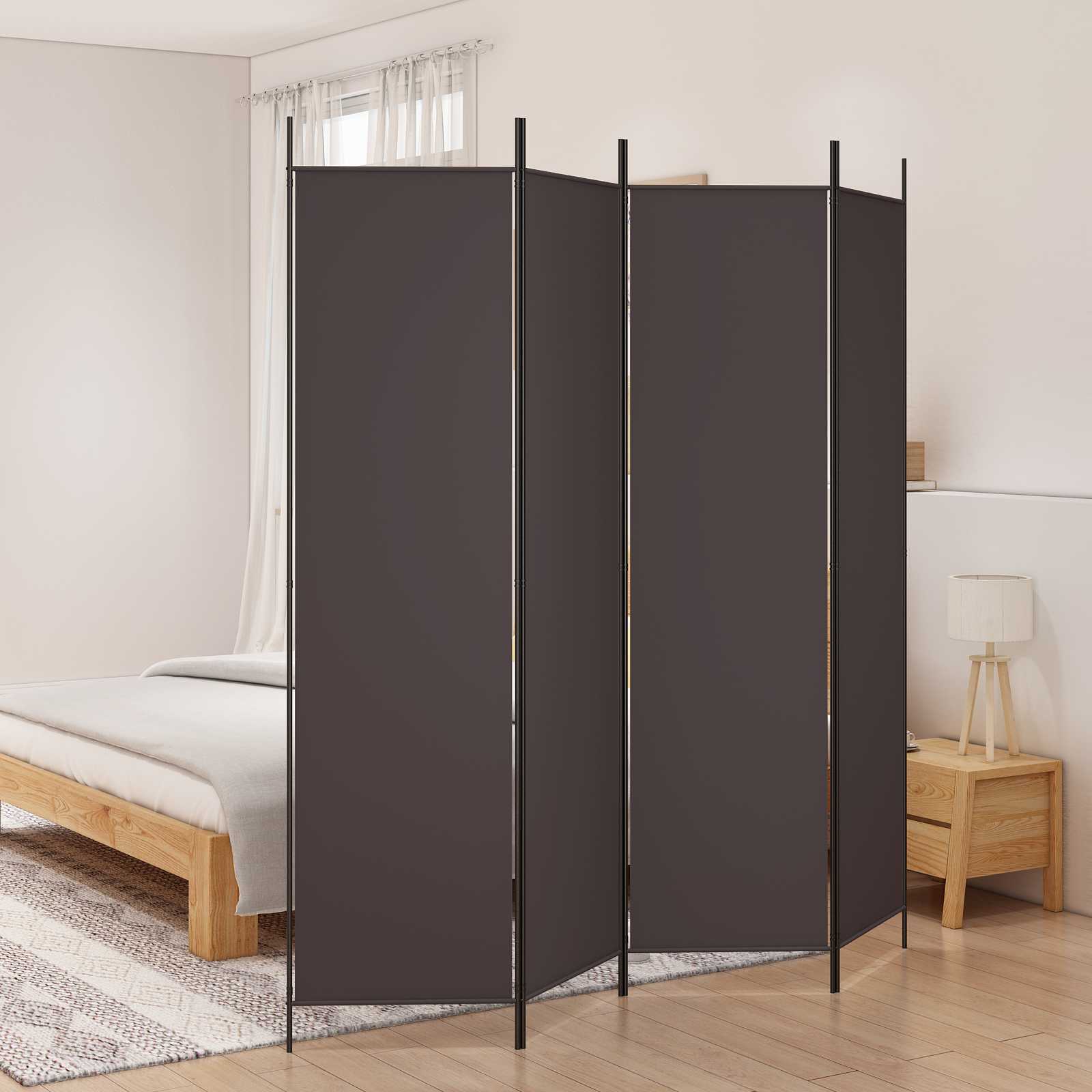 3-Panels Rumdeler Stof Brun - 4 / 200 x 200 cm