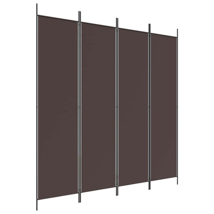 4-panels rumdeler 200x200 cm stof brun