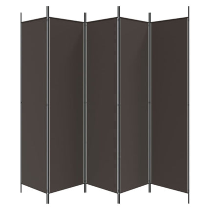 5-panels rumdeler 250x200 cm stof brun