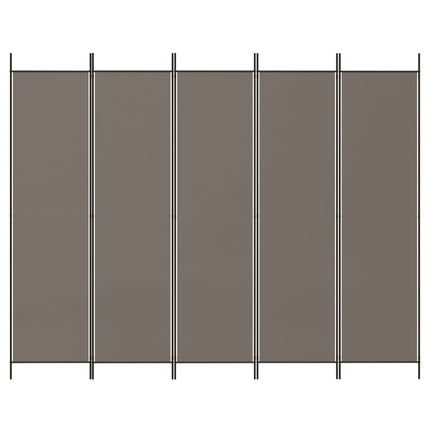 5-panels rumdeler 250x200 cm stof antracitgrå